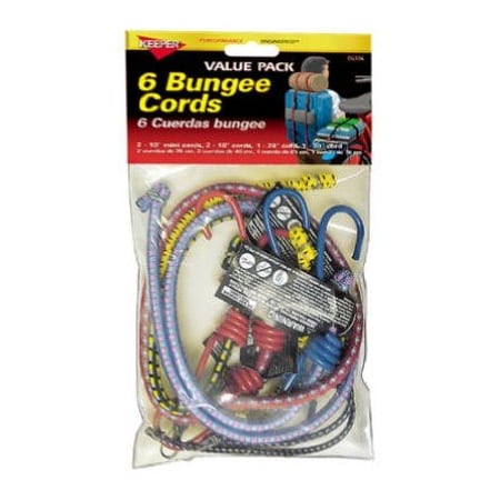 Hampton Products-Keeper 6PK Bungee Cord ASSTD 6306